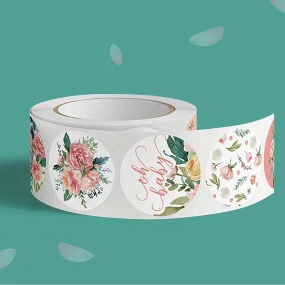 (57) Business or Personal Thank You Stickers - Pink Florals, 500 in a Roll - Picture 5 of 5